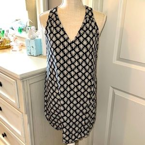 Old Navy size M halter dress lightweight black and white print. EUC